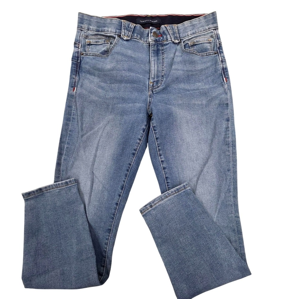 Tommy Hilfiger Jeans Womens W30 Blue Mid Rise Straight Leg‎ Stretch Denim Pants